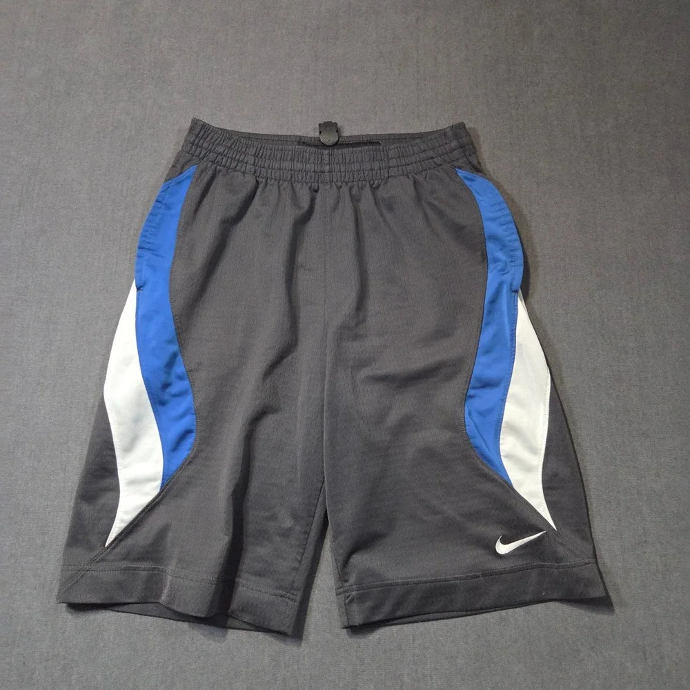 Nike Basketball Shorts Mens S Grey Blue White Mesh Athletic